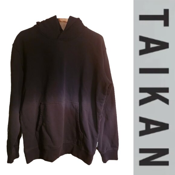Taikan Men’s Custom Dip-Dye Hoodie NWT Charcoal Med - Picture 1 of 11